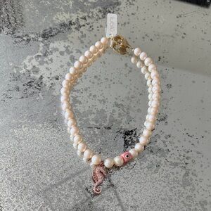 Elegant Pearl Necklace with Seahorse Charm